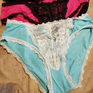 Silk & Lace Panties Size 7.  Set of 3.